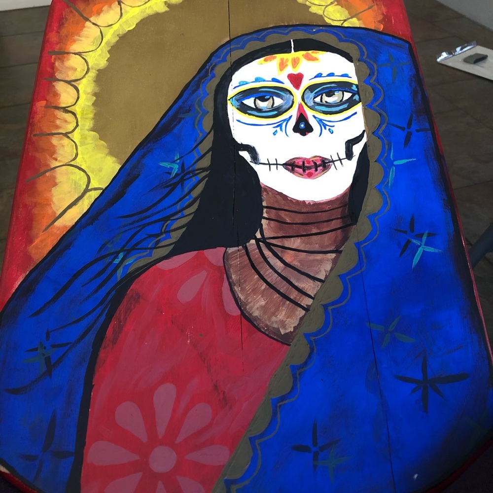Sugar skull TV tray